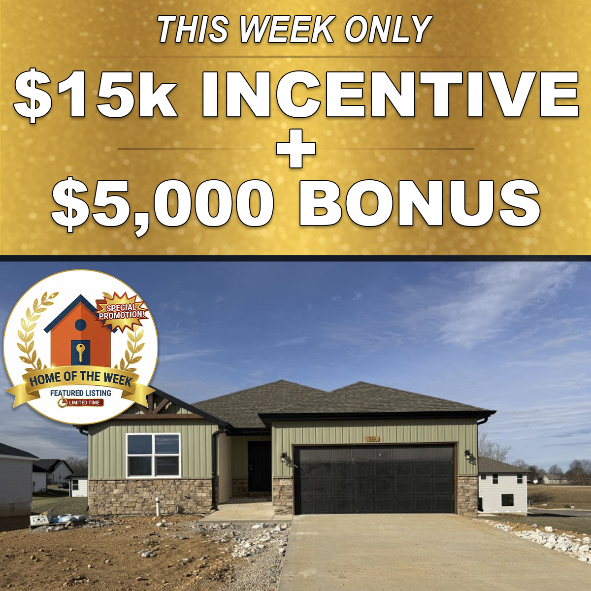 Home Of The Week 510 Columbine St 1 Flintrock Homebuilder Home Builder Springfield MO 5.25.26